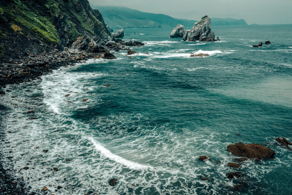 The impressive coastal landscape of Gaztelugatxe on the Basque Coast, captured in summer 2018.